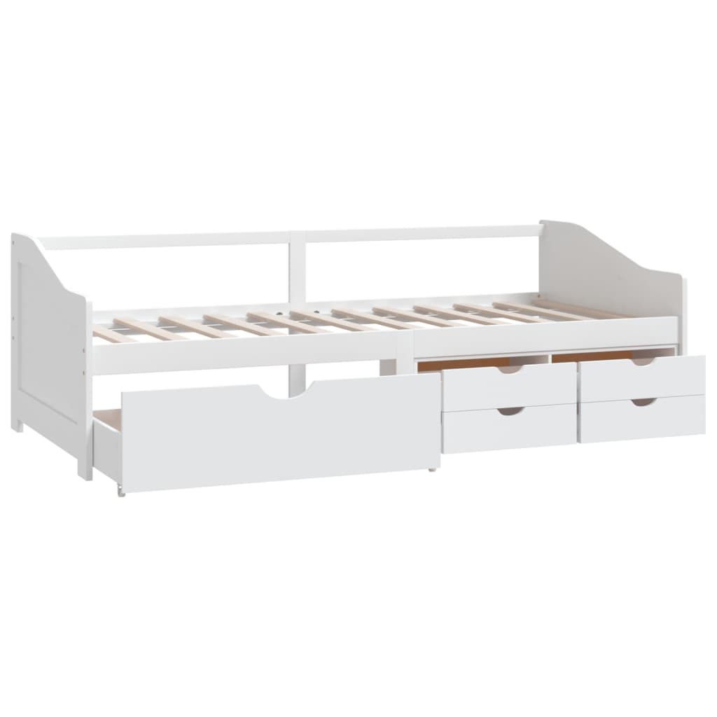 vidaXL Tagesbett 3-Sitzer mit Schubladen Weiß Kiefernholz 90x200 cm