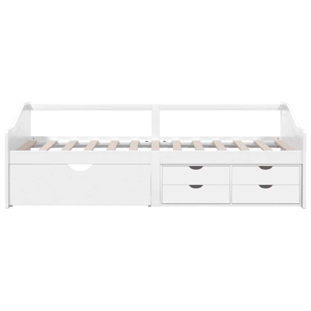 vidaXL Tagesbett 3-Sitzer mit Schubladen Weiß Kiefernholz 90x200 cm
