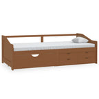 vidaXL Tagesbett 3-Sitzer Schubladen Honigbraun Kiefernholz 90x200 cm