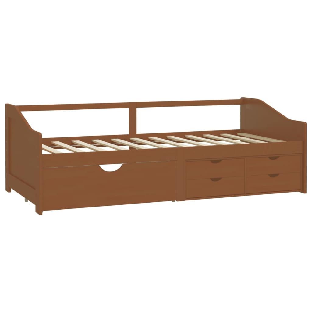 vidaXL Tagesbett 3-Sitzer Schubladen Honigbraun Kiefernholz 90x200 cm