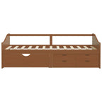 vidaXL Tagesbett 3-Sitzer Schubladen Honigbraun Kiefernholz 90x200 cm