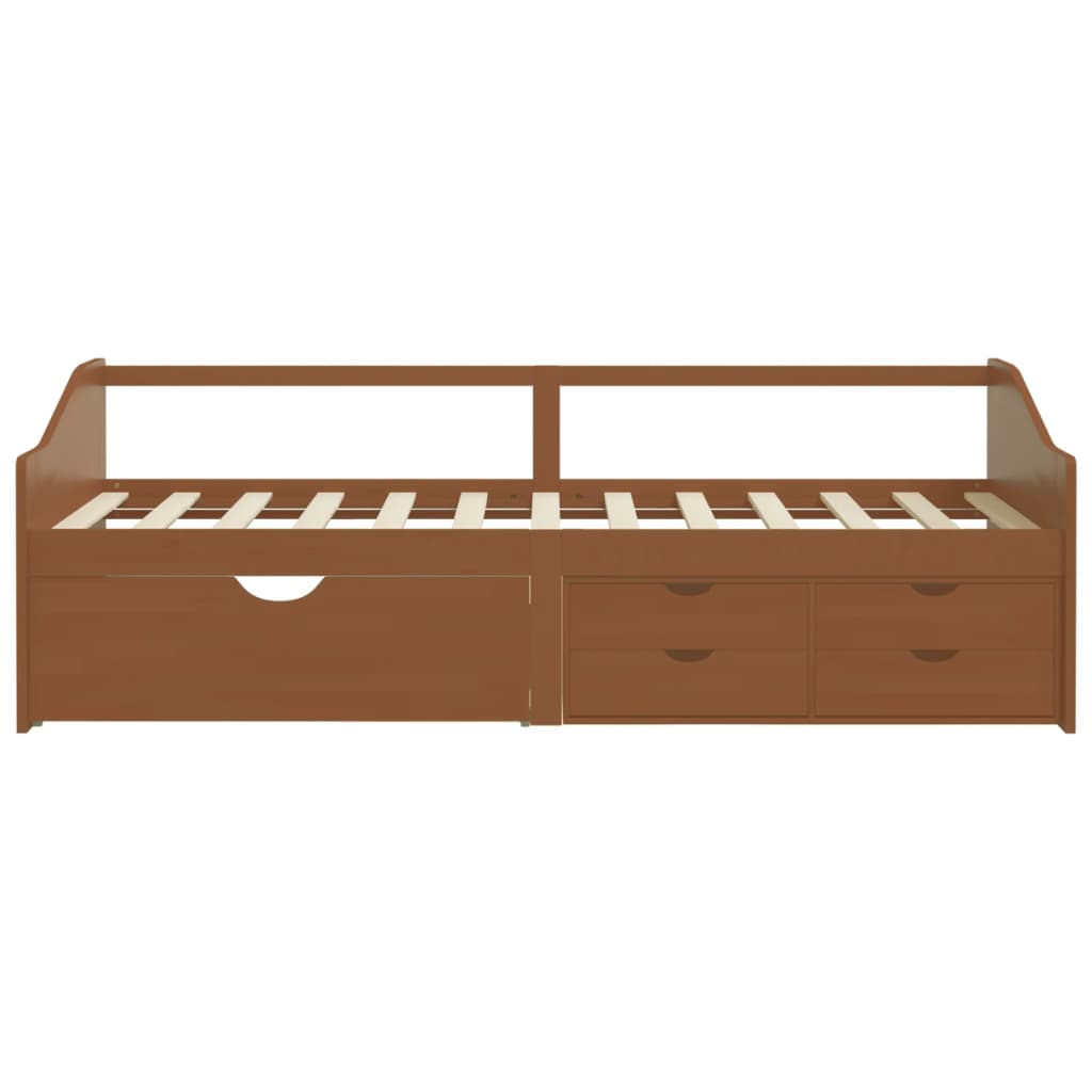 vidaXL Tagesbett 3-Sitzer Schubladen Honigbraun Kiefernholz 90x200 cm