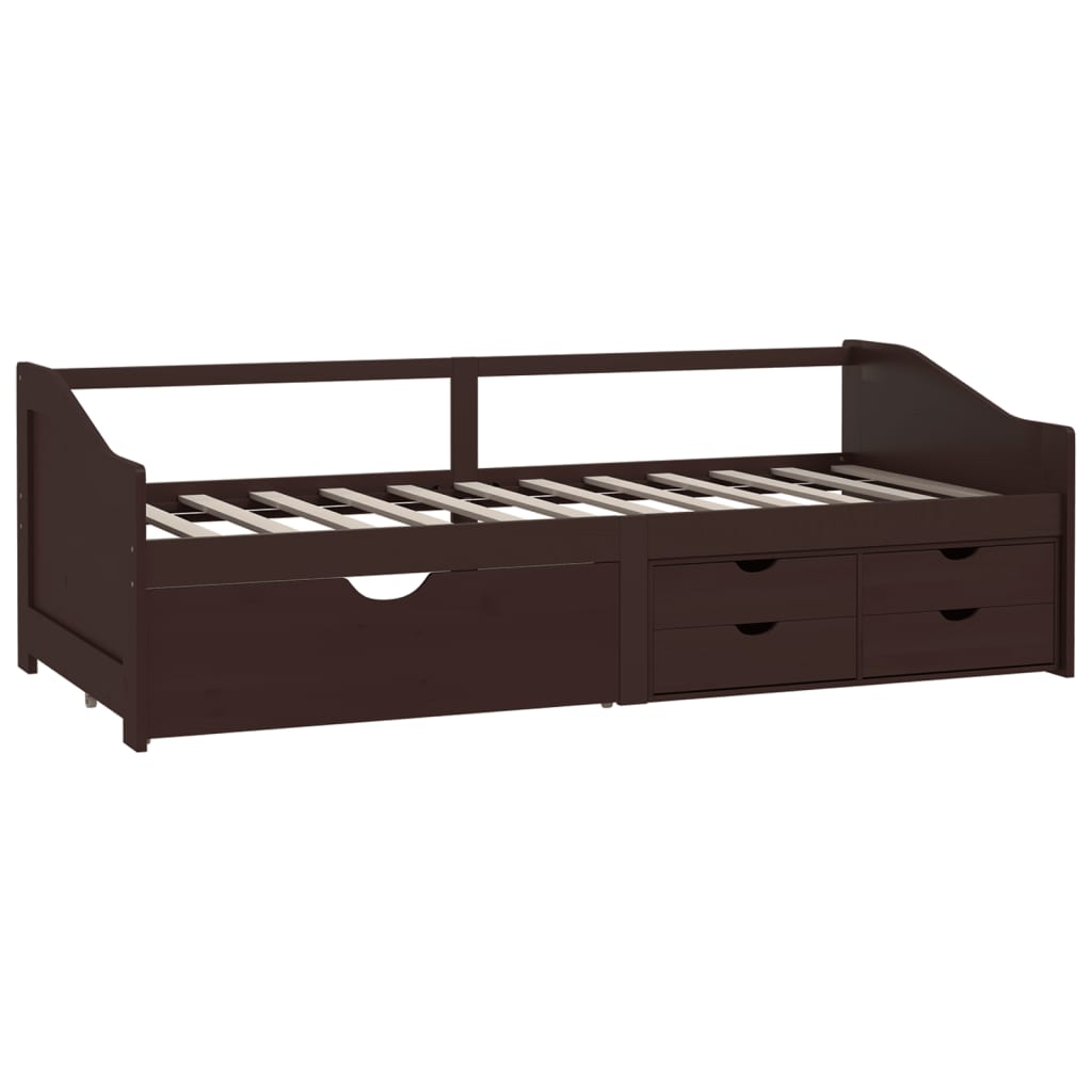 vidaXL Tagesbett 3-Sitzer Schubladen Dunkelbraun Kiefernholz 90x200 cm