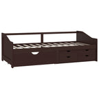 vidaXL Tagesbett 3-Sitzer Schubladen Dunkelbraun Kiefernholz 90x200 cm