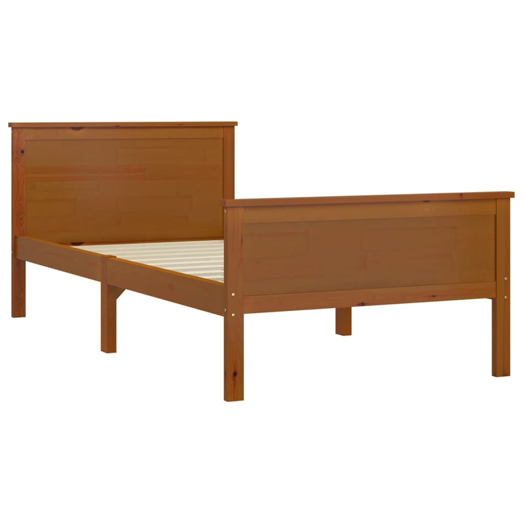vidaXL Massivholzbett Honigbraun Kiefernholz 100x200 cm