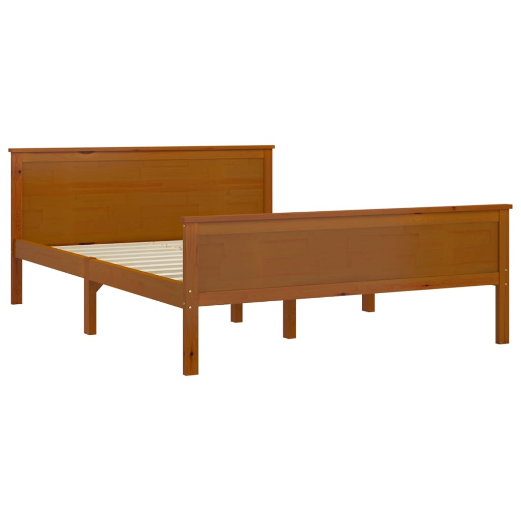 vidaXL Massivholzbett ohne Matratze Honigbraun 120x200 cm Kiefernholz