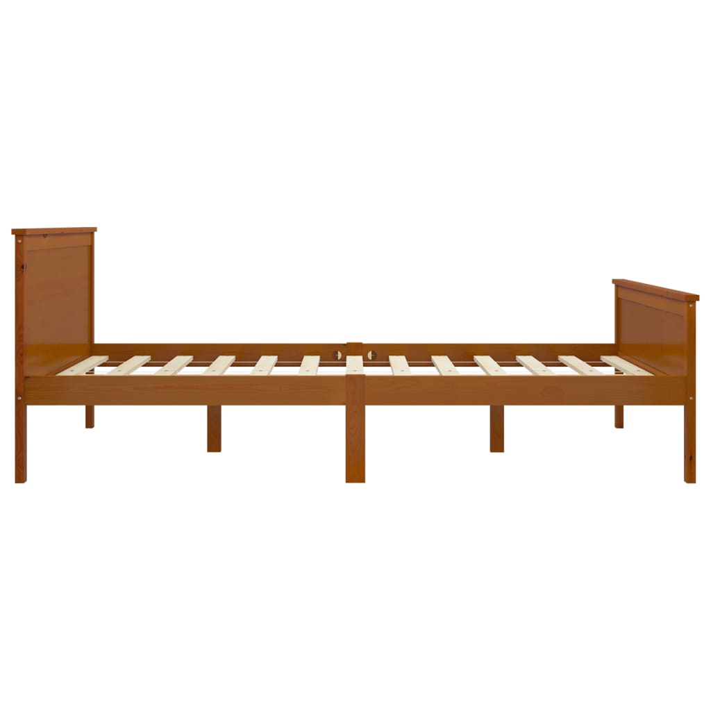 vidaXL Massivholzbett ohne Matratze Honigbraun 120x200 cm Kiefernholz
