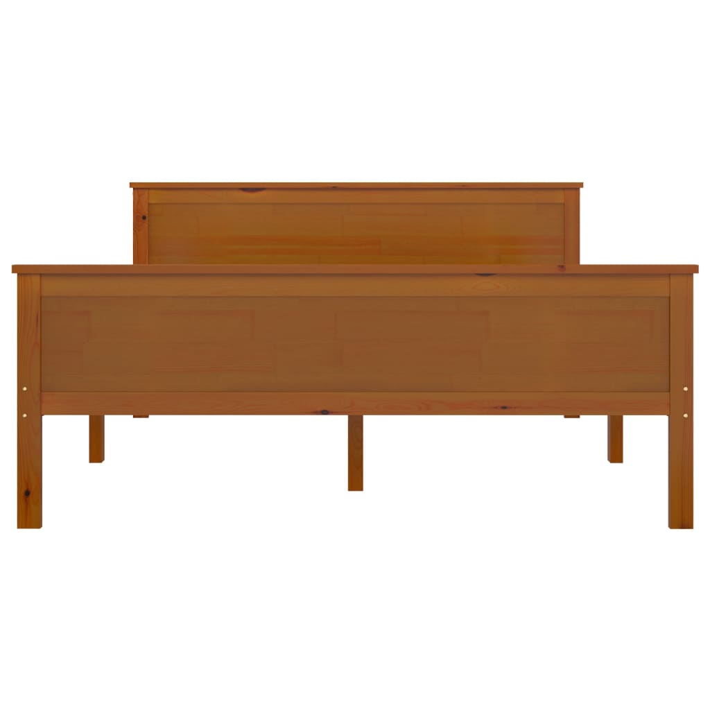 vidaXL Massivholzbett ohne Matratze Honigbraun 120x200 cm Kiefernholz