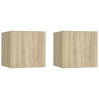 vidaXL Nachttische 2 Stk. Sonoma-Eiche 30,5x30x30 cm Holzwerkstoff