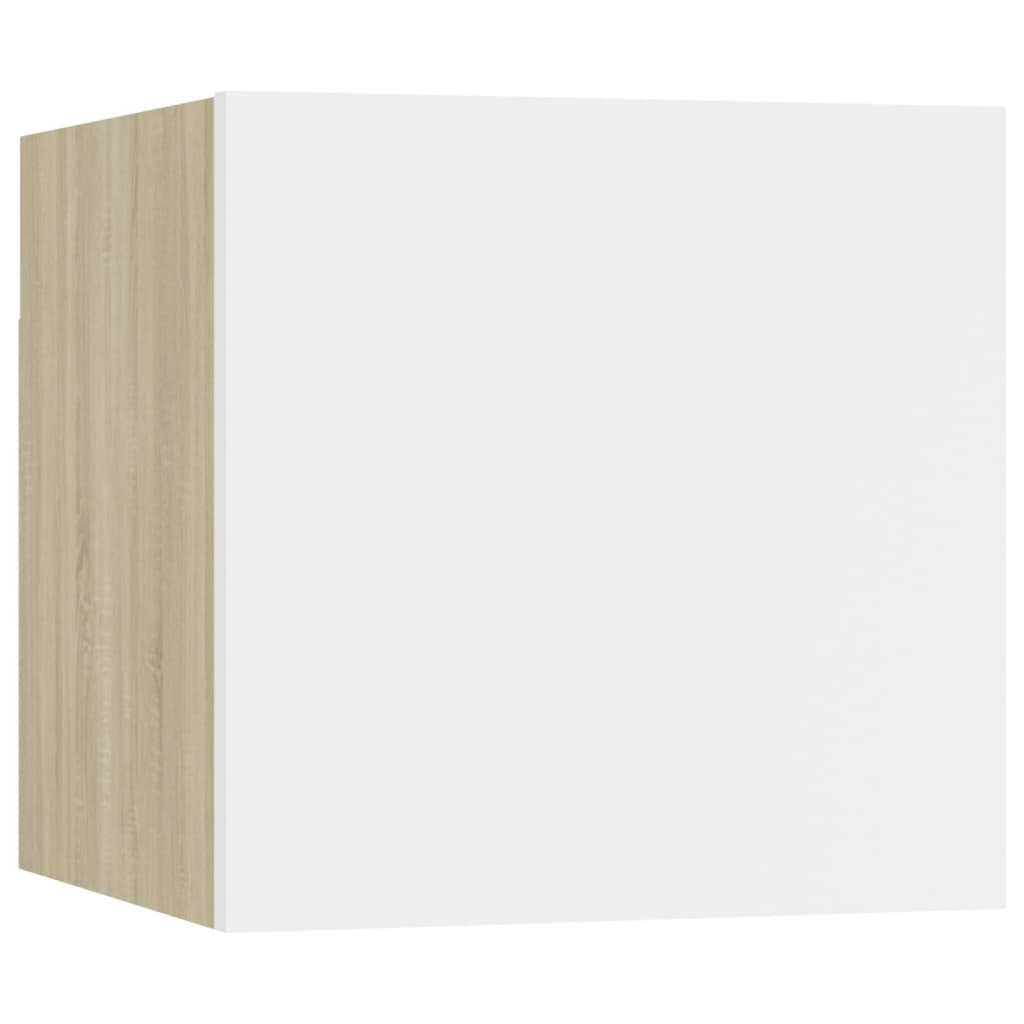 vidaXL Nachttisch Weiß und Sonoma-Eiche 30,5x30x30 cm Holzwerkstoff