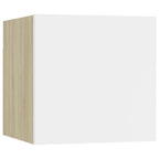 vidaXL Nachttisch Weiß und Sonoma-Eiche 30,5x30x30 cm Holzwerkstoff