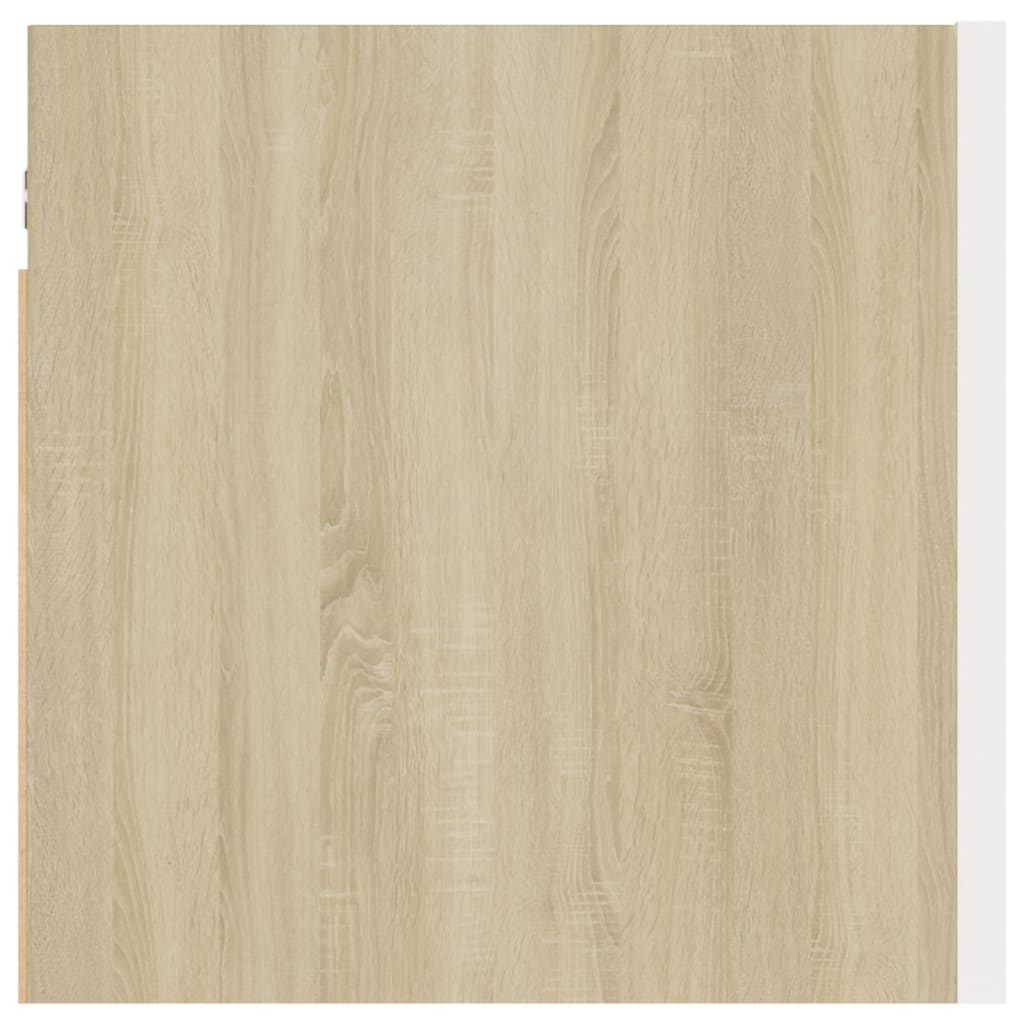 vidaXL Nachttisch Weiß und Sonoma-Eiche 30,5x30x30 cm Holzwerkstoff