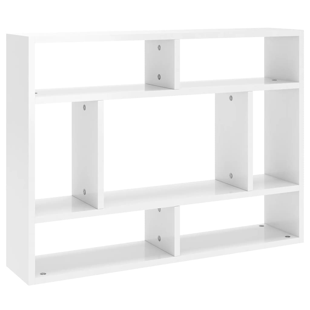 vidaXL Wandregal Hochglanz-Weiß 75x16x55 cm Holzwerkstoff