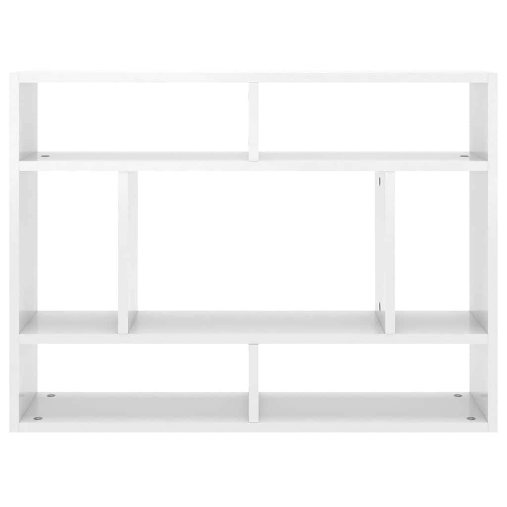 vidaXL Wandregal Hochglanz-Weiß 75x16x55 cm Holzwerkstoff
