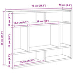 vidaXL Wandregal Hochglanz-Weiß 75x16x55 cm Holzwerkstoff