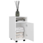 vidaXL Beistellschrank mit Rollen Weiß 33x38x60 cm Holzwerkstoff