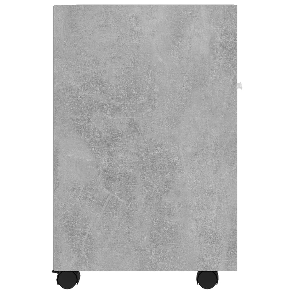 vidaXL Beistellschrank mit Rollen Betongrau 33x38x60 cm Holzwerkstoff