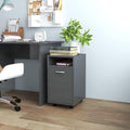 vidaXL Beistellschrank mit Rollen Hochglanz-Grau 33x38x60 cm