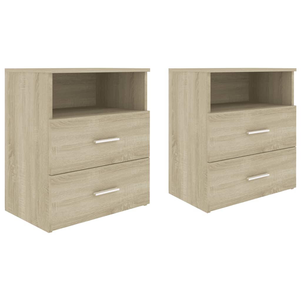 vidaXL Nachttische 2 Stk. Sonoma-Eiche 50x32x60 cm