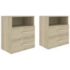 vidaXL Nachttische 2 Stk. Sonoma-Eiche 50x32x60 cm