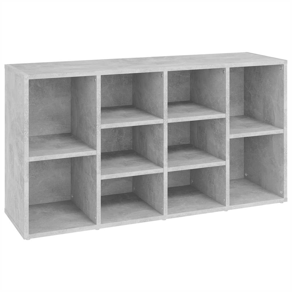 vidaXL Schuhbank Betongrau 103x30x55 cm Holzwerkstoff