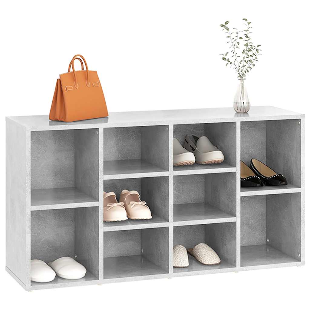 vidaXL Schuhbank Betongrau 103x30x55 cm Holzwerkstoff