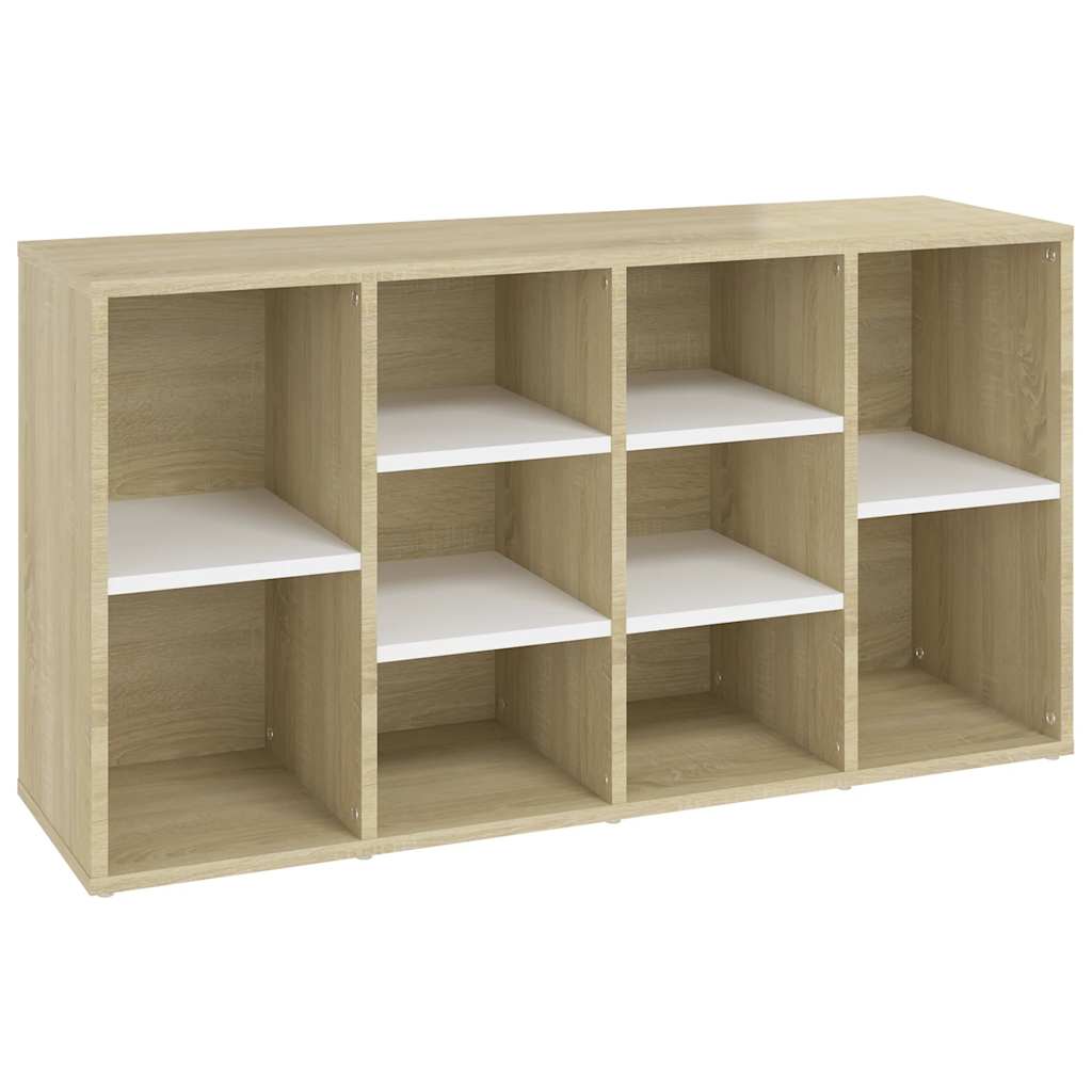 vidaXL Schuhbank Weiß und Sonoma-Eiche 103x30x55 cm Holzwerkstoff