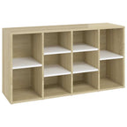 vidaXL Schuhbank Weiß und Sonoma-Eiche 103x30x55 cm Holzwerkstoff