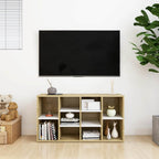 vidaXL Schuhbank Weiß und Sonoma-Eiche 103x30x55 cm Holzwerkstoff
