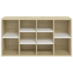 vidaXL Schuhbank Weiß und Sonoma-Eiche 103x30x55 cm Holzwerkstoff