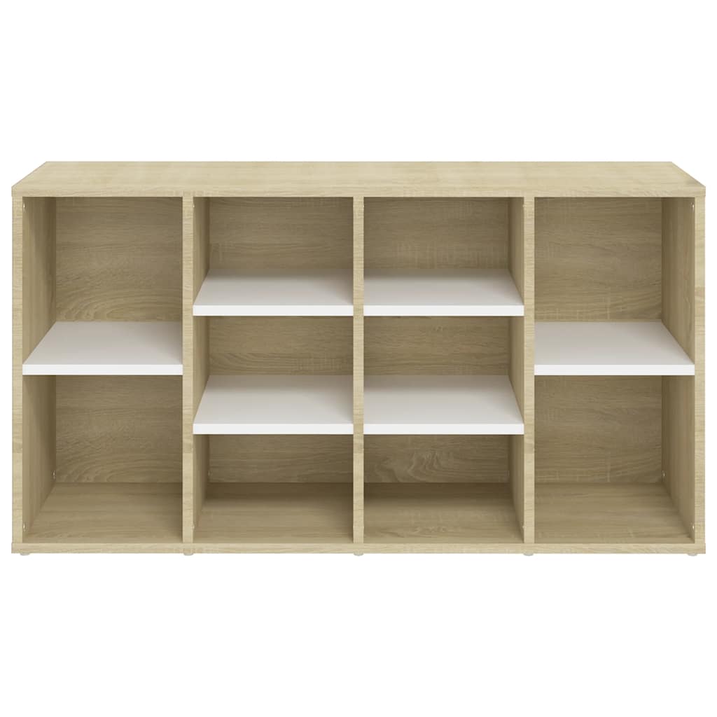 vidaXL Schuhbank Weiß und Sonoma-Eiche 103x30x55 cm Holzwerkstoff