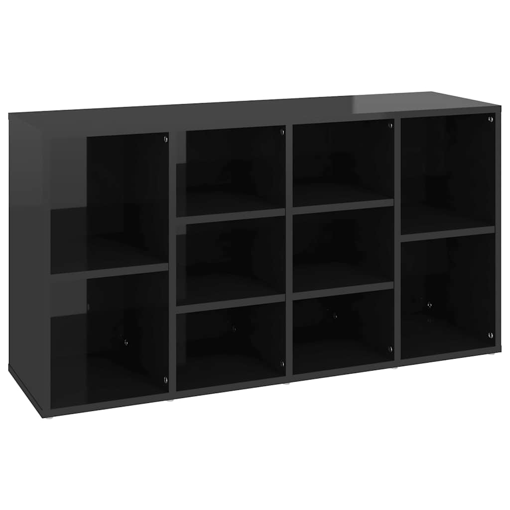 vidaXL Schuhbank Hochglanz-Schwarz 103x30x55 cm Holzwerkstoff