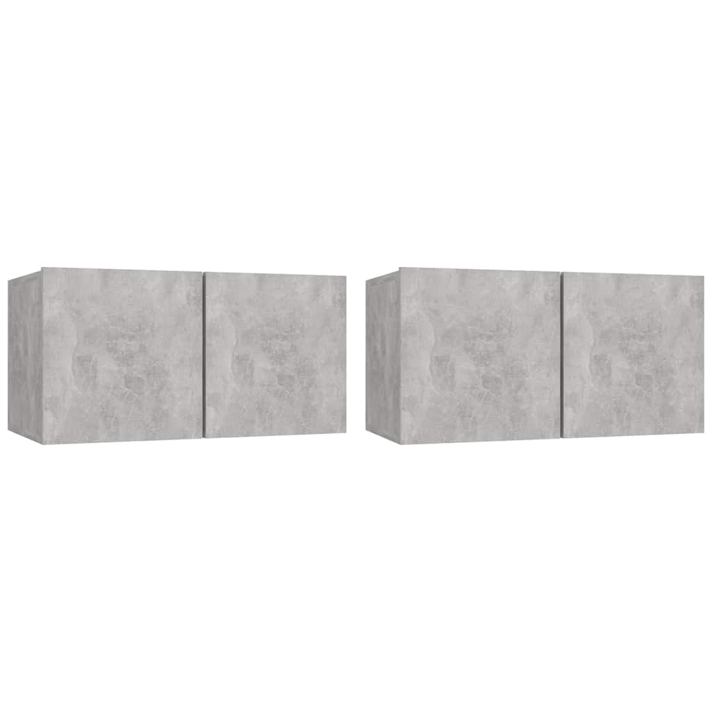 vidaXL TV-Hängeschränke 2 Stk. Betongrau 60x30x30 cm
