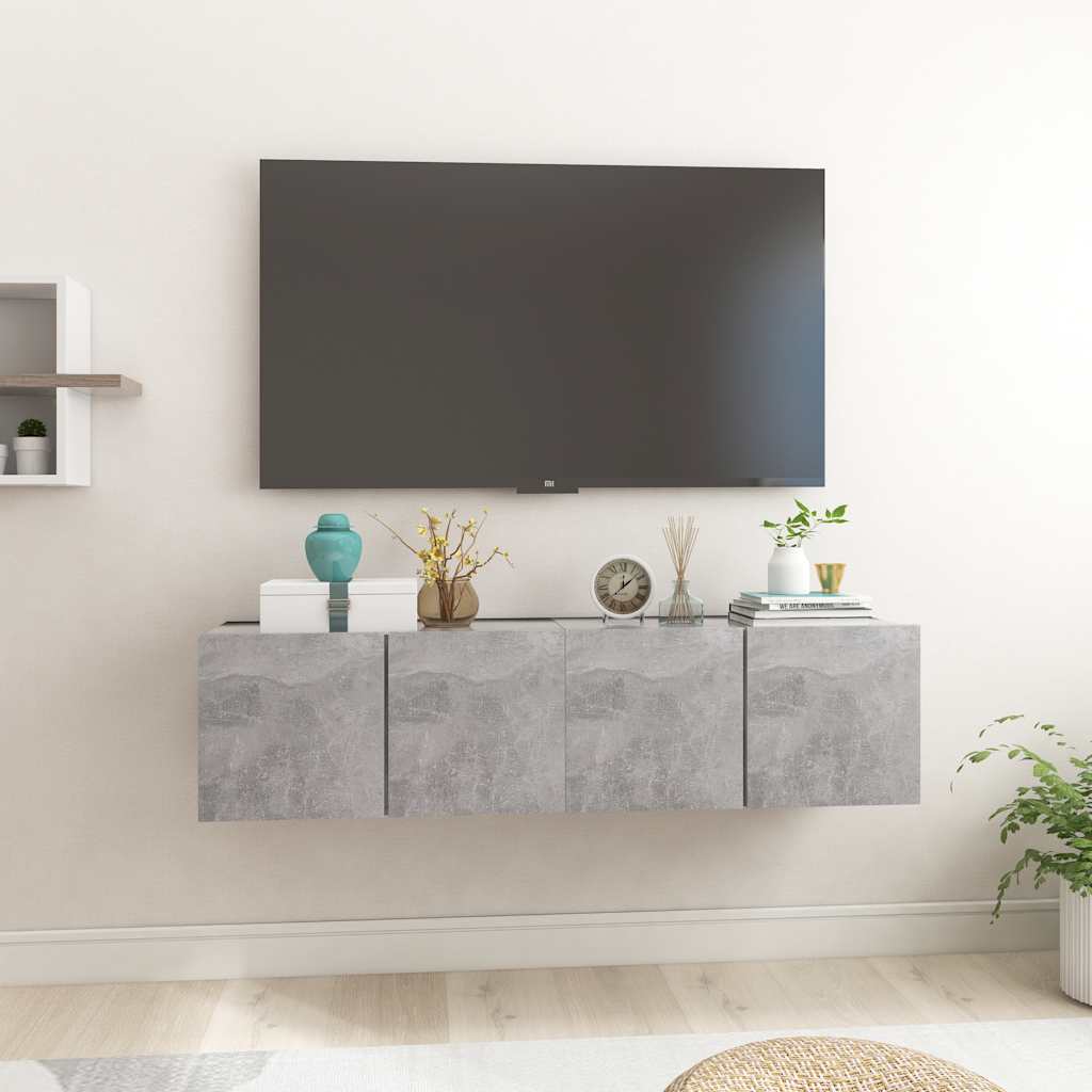 vidaXL TV-Hängeschränke 2 Stk. Betongrau 60x30x30 cm