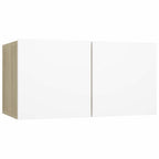 vidaXL TV-Hängeschrank Weiß und Sonoma-Eiche 60x30x30 cm