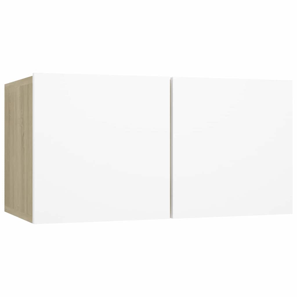 vidaXL TV-Hängeschrank Weiß und Sonoma-Eiche 60x30x30 cm