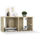 vidaXL TV-Hängeschrank Weiß und Sonoma-Eiche 60x30x30 cm