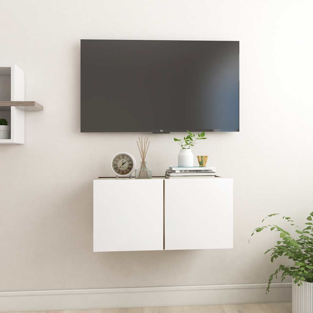 vidaXL TV-Hängeschrank Weiß und Sonoma-Eiche 60x30x30 cm