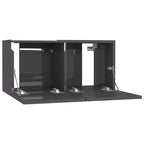 vidaXL TV-Hängeschränke 2 Stk. Hochglanz-Grau 60x30x30 cm