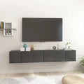 vidaXL TV-Hängeschränke 3 Stk. Hochglanz-Grau 60x30x30 cm