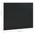 vidaXL 5-tlg. Raumteiler Schwarz 200x180 cm Stahl