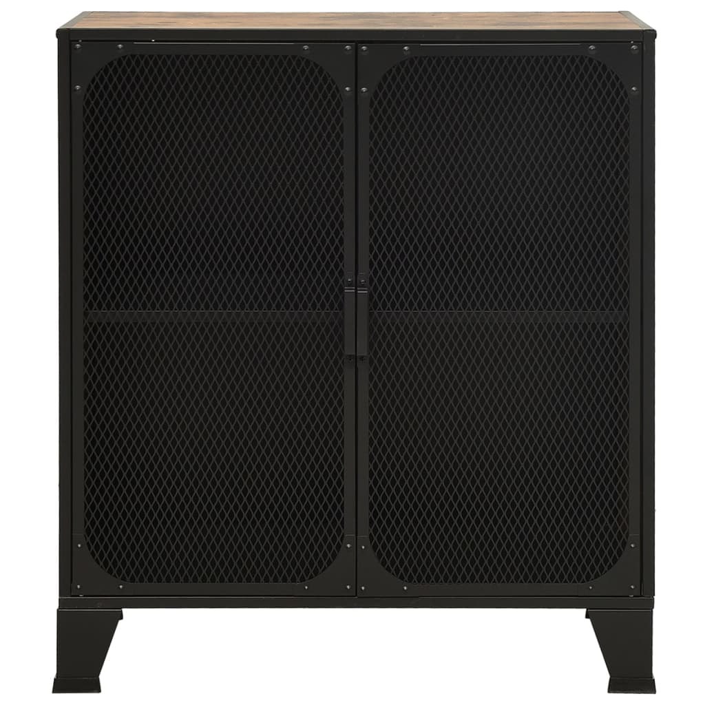 vidaXL Aufbewahrungsschrank Rustikal Braun 72x36x82 cm Metall und MDF