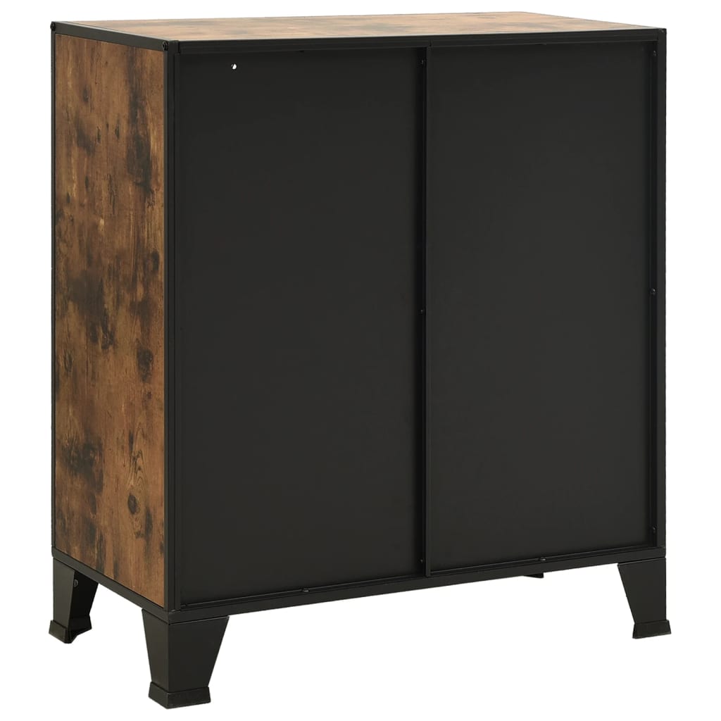 vidaXL Aufbewahrungsschrank Rustikal Braun 72x36x82 cm Metall und MDF