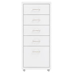 vidaXL Aktenschrank mit Rollen Weiß 28x41x69 cm Metall