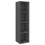 vidaXL 2-tlg. TV-Schrank-Set Hochglanz-Grau Holzwerkstoff