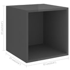 vidaXL 2-tlg. TV-Schrank-Set Hochglanz-Grau Holzwerkstoff