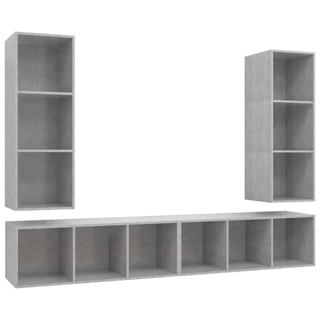vidaXL | Wand TV Schrank | Wandmontiert 4 pcs 37 x 37 x 107,5 cm