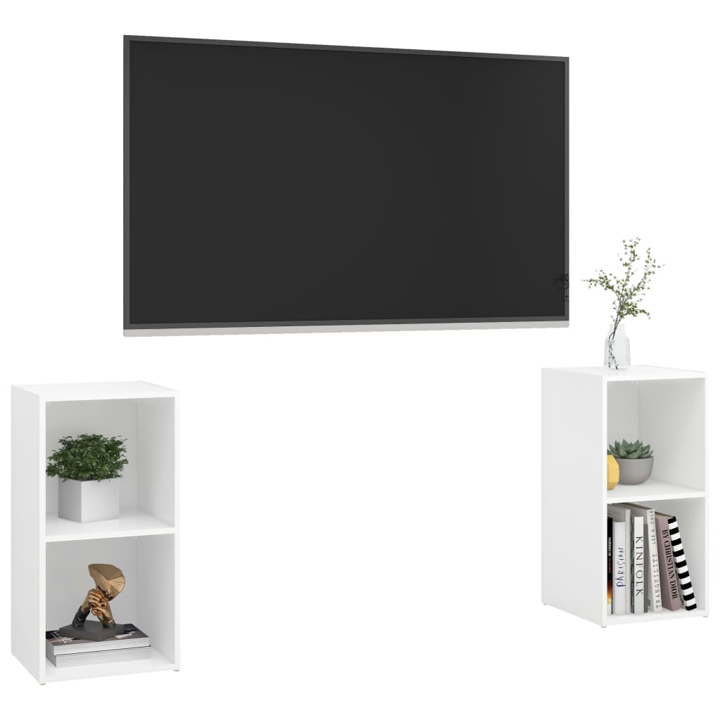 vidaXL TV-Schränke 2 Stk. Weiß 72x35x36,5 cm Holzwerkstoff