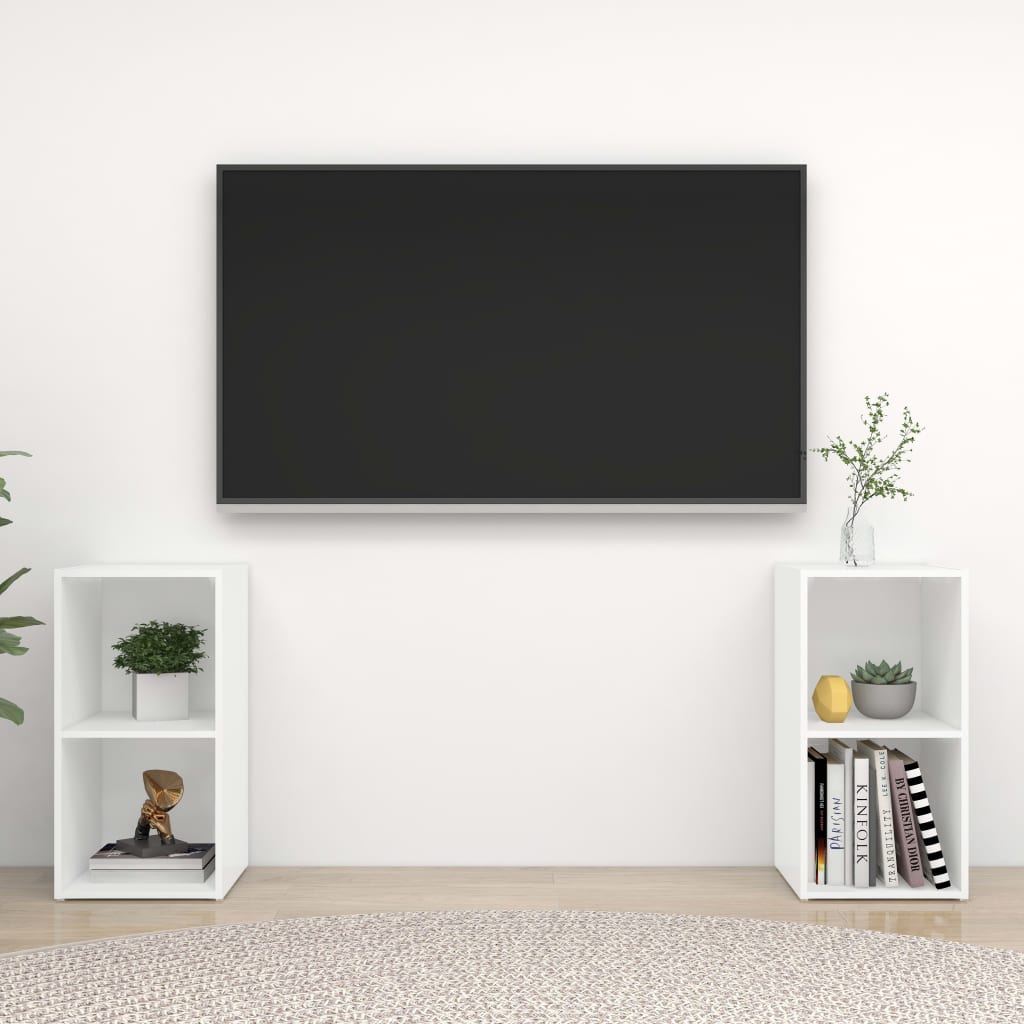 vidaXL TV-Schränke 2 Stk. Weiß 72x35x36,5 cm Holzwerkstoff