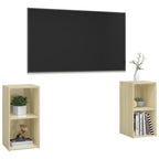 vidaXL TV-Schränke 2 Stk. Sonoma-Eiche 72x35x36,5 cm Holzwerkstoff
